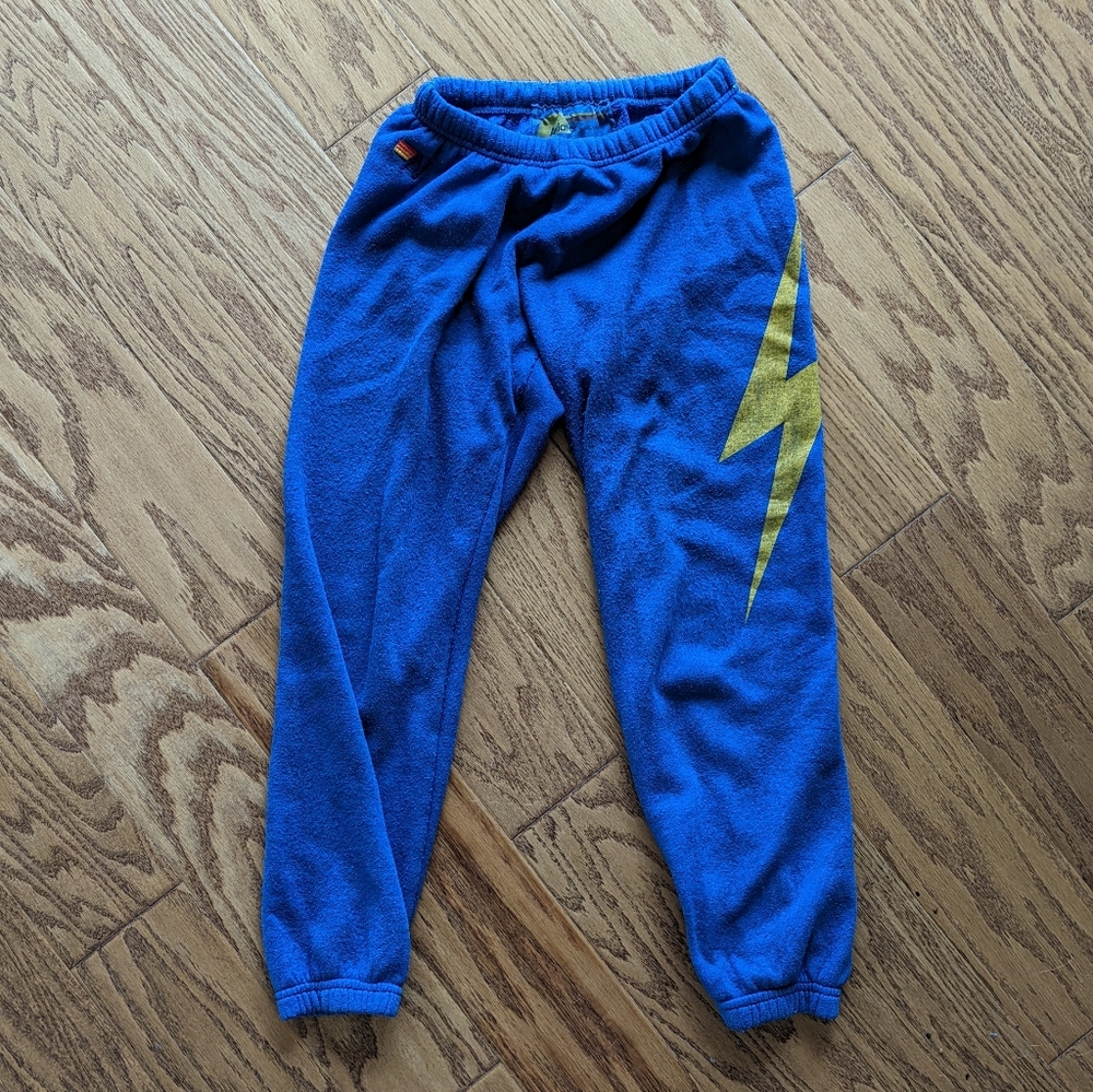 Aviator Nation - lightning bolt blue sweat pants